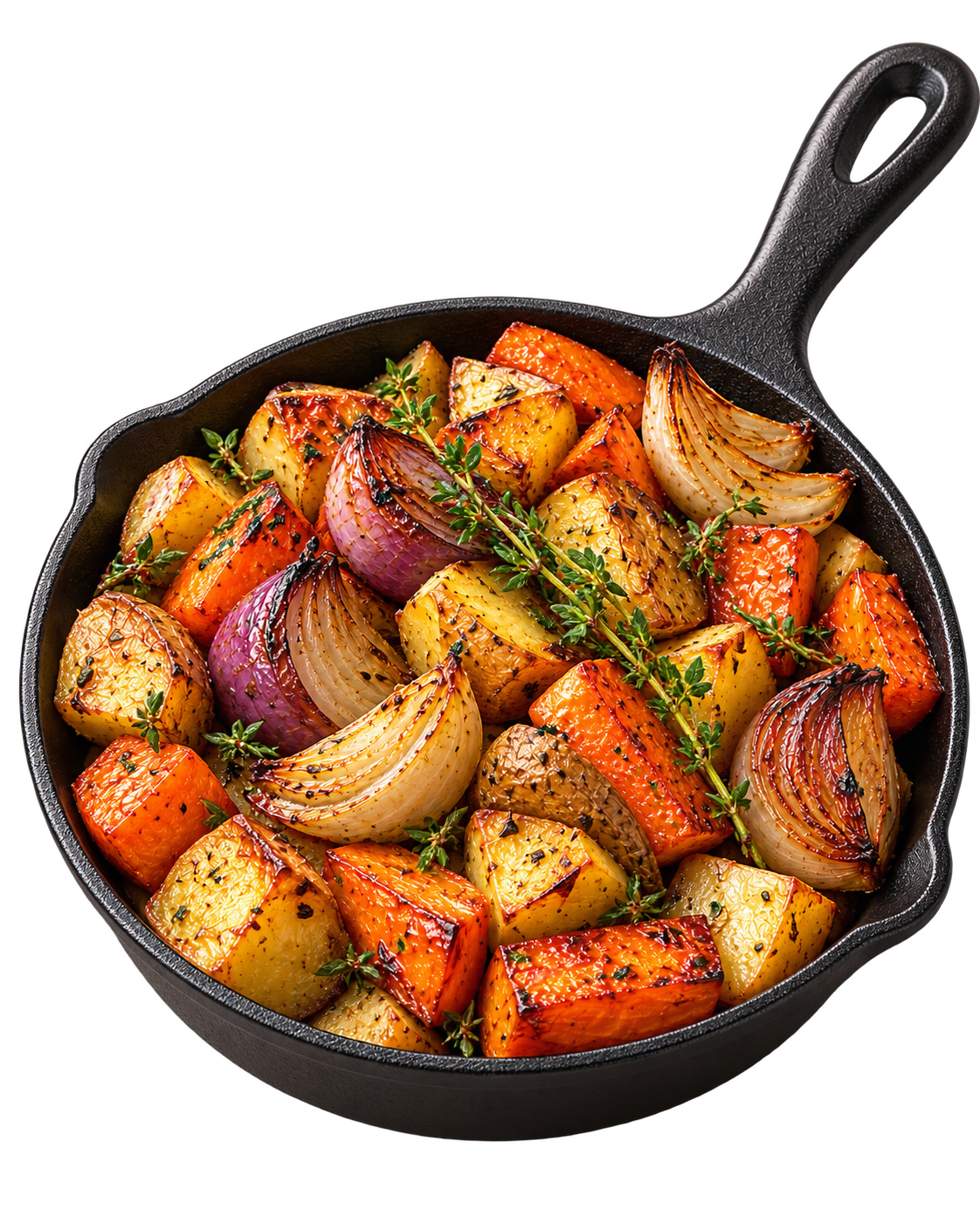 Gusseisenpfanne mit geröstetem Gemüse Gusseisenpfanne mit geröstetem Gemüse